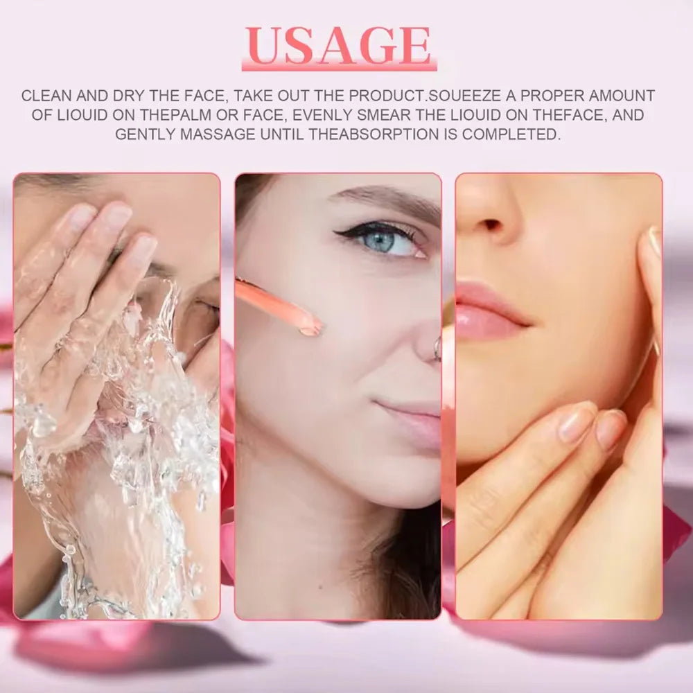 5 In1 Hyaluronic Acid Facial Serum Moisturizing Brightening Lightening Fine Lines Vitamin C Pore Shrinking Serum Skincare 30ml